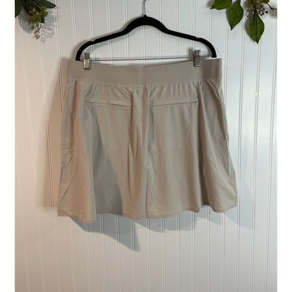 Athleta Beige Skirt With Zippered Pockets Size 16 - Picture 2 of 12